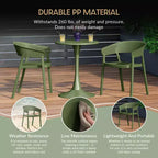 Set da pranzo da patio WestinTrends Playa 3 pezzi per interni ed esterni in metallo con sedie impilabili da patio