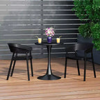 Set da pranzo da patio WestinTrends Playa 3 pezzi per interni ed esterni in metallo con sedie impilabili da patio