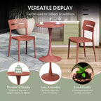 Set da pranzo da patio WestinTrends Playa 3 pezzi per interni ed esterni in metallo con sedie impilabili da patio