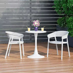 Set da pranzo da patio WestinTrends Playa 3 pezzi per interni ed esterni in metallo con sedie impilabili da patio