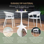 Set da pranzo da patio WestinTrends Playa 3 pezzi per interni ed esterni in metallo con sedie impilabili da patio