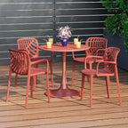 WestinTrends Playa Set da Pranzo da Esterno/Interno a 5 Pezzi con Tavolo e Sedie Impilabili in Metallo