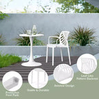 WestinTrends Playa Set da Pranzo da Esterno/Interno a 5 Pezzi con Tavolo e Sedie Impilabili in Metallo