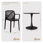 WestinTrends Playa Set da Pranzo da Esterno/Interno a 5 Pezzi con Tavolo e Sedie Impilabili in Metallo