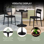 WestinTrends Playa Set da Pranzo 3 Pezzi per Esterni e Interni in Metallo con Tavolo e Sedie Impilabili per Patio