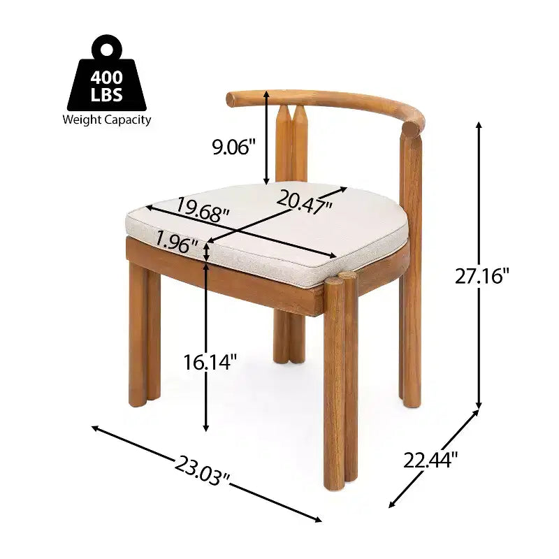 Set da pranzo da esterni a 7 pezzi Christopher Knight Home Varkael Rustic in legno di acacia con cuscini