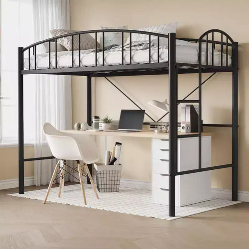 Acekool Twin Loft Bed - Space-Saving with Safety Rail