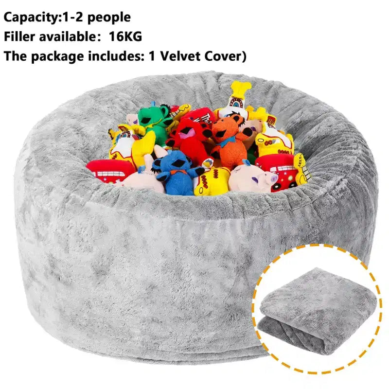 TROPOW Fodere per Pouf Contenitore Solo, Fodera per Divano Pouf Contenitore per Adulti per la Lettura, Fodera per Divano Pigro Morbida e Lavabile Senza Imbottitura