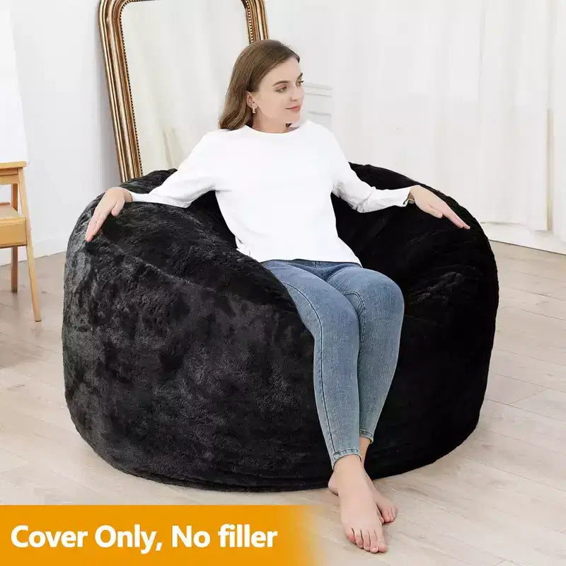 TROPOW Fodere per Pouf Contenitore Solo, Fodera per Divano Pouf Contenitore per Adulti per la Lettura, Fodera per Divano Pigro Morbida e Lavabile Senza Imbottitura