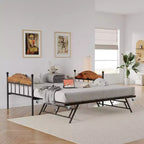 GustoWave Twin Metal Daybed con letto estraibile pieghevole, Daybed salvaspazio