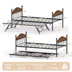 GustoWave Twin Metal Daybed con letto estraibile pieghevole, Daybed salvaspazio