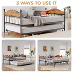 GustoWave Twin Metal Daybed con letto estraibile pieghevole, Daybed salvaspazio