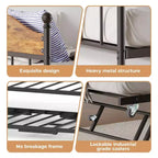 GustoWave Twin Metal Daybed con letto estraibile pieghevole, Daybed salvaspazio