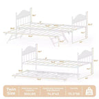 GustoWave Twin Metal Daybed con letto estraibile pieghevole, Daybed salvaspazio