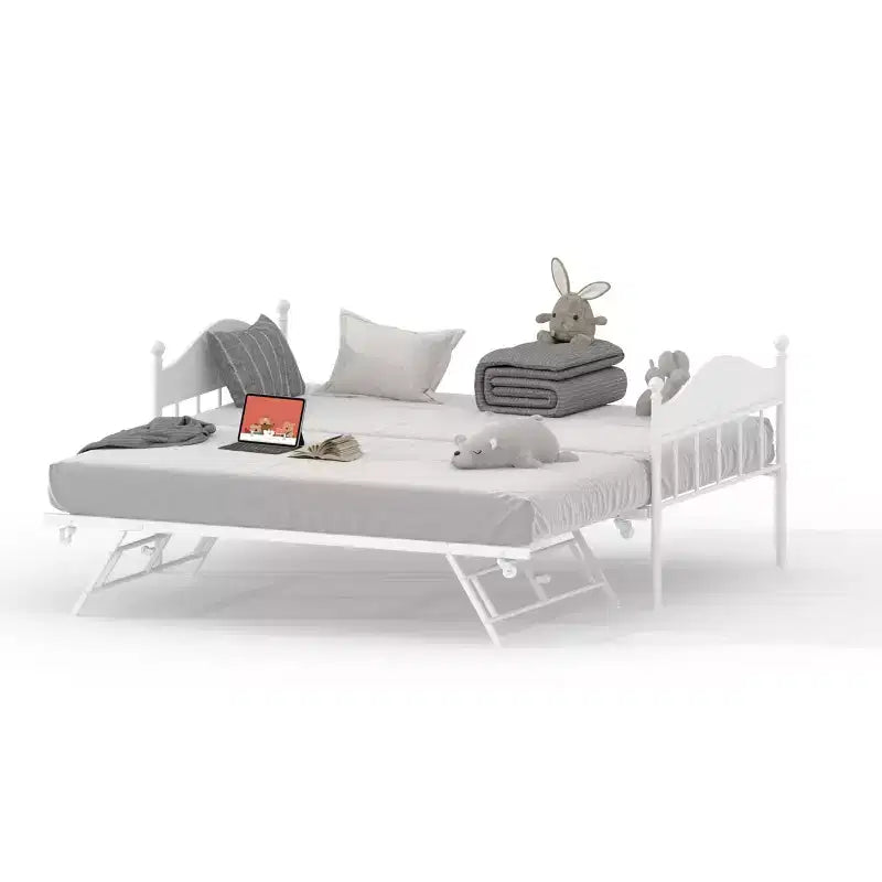 GustoWave Twin Metal Daybed con letto estraibile pieghevole, Daybed salvaspazio