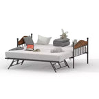 GustoWave Twin Metal Daybed con letto estraibile pieghevole, Daybed salvaspazio