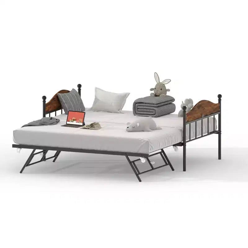 GustoWave Twin Metal Daybed con letto estraibile pieghevole, Daybed salvaspazio