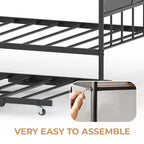 GustoWave Twin Metal Daybed con letto estraibile pieghevole, Daybed salvaspazio