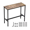VEVOR Bar Table, Sturdy Metal Frame High Top Pub Table, Narrow Long Kitchen Dining, Cocktail Counter Bar Height Desk, 39x16x35.5 in, Brown and Black