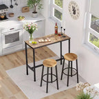 VEVOR Tavolo da Bar, Tavolo da Pub Alto con Robusta Struttura in Metallo, Tavolo Stretto Lungo per Cucina, Tavolo da Cocktail Altezza Bancone Bar, 99x40x90 cm, Marrone e Nero
