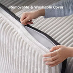Divano letto angolare Dyonery da 91'' con letto estraibile, schienale reclinabile/due letti estraibili/porte USB/portabicchieri, velluto a coste felpato