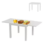 Tavolo da pranzo allungabile per patio da 4-6 posti, tavolo da pranzo da esterno in alluminio 80-160 cm per cortile, portico, terrazza