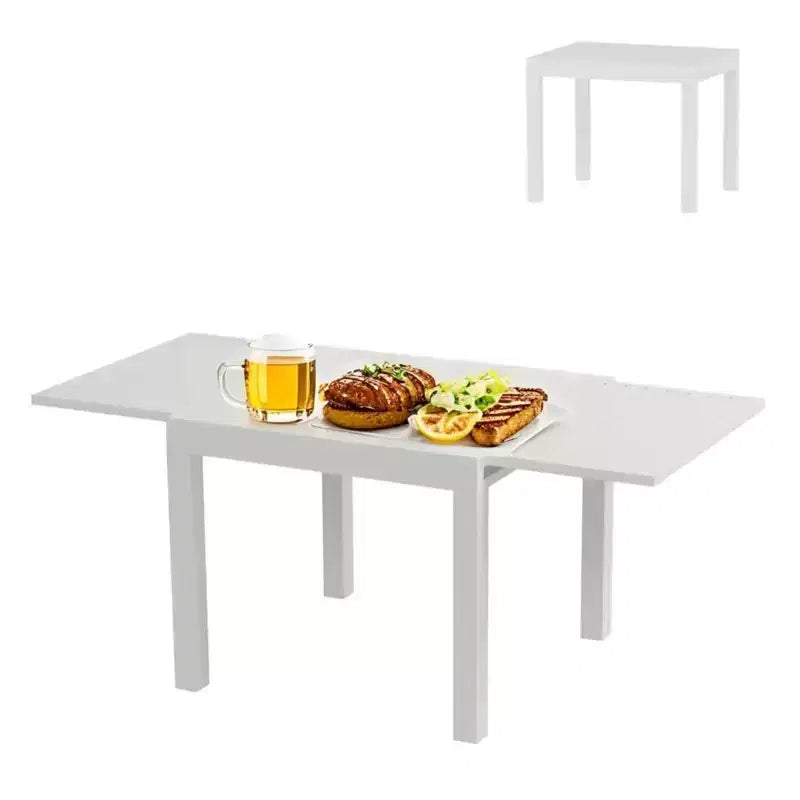 Tavolo da pranzo allungabile per patio da 4-6 posti, tavolo da pranzo da esterno in alluminio 80-160 cm per cortile, portico, terrazza
