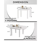 Tavolo da pranzo allungabile per patio da 4-6 posti, tavolo da pranzo da esterno in alluminio 80-160 cm per cortile, portico, terrazza
