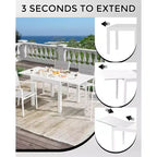 Tavolo da pranzo allungabile per patio da 4-6 posti, tavolo da pranzo da esterno in alluminio 80-160 cm per cortile, portico, terrazza