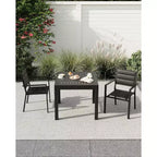 Tavolo da pranzo allungabile per patio da 4-6 posti, tavolo da pranzo da esterno in alluminio 80-160 cm per cortile, portico, terrazza