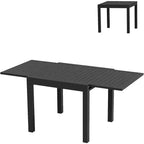 Tavolo da pranzo allungabile per patio da 4-6 posti, tavolo da pranzo da esterno in alluminio 80-160 cm per cortile, portico, terrazza
