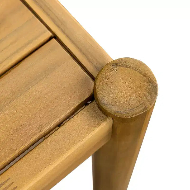 MAYEERTY Tavolo da pranzo rettangolare per esterni in teak chiaro per giardino