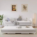Divano letto con rotelle, divano letto matrimoniale in metallo con elegante testiera, struttura del divano letto con letto a rotelle pieghevole a scomparsa, piattaforma a doghe in acciaio resistente