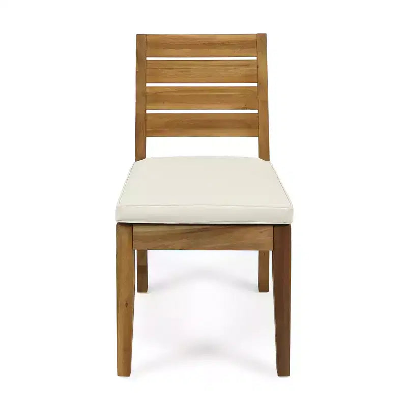 Christopher Knight Home Juliette Set da Pranzo Rustico da Esterno 7 Pezzi in Rattan e Legno di Acacia con Cuscini