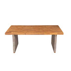 Christopher Knight Home Juliette Set da Pranzo Rustico da Esterno 7 Pezzi in Rattan e Legno di Acacia con Cuscini
