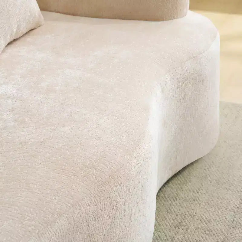 Divano Sezionale a L a Compressione Completa con Chaise Longue Curva, Divano Modulare in Ciniglia, Ad Alta Densità per Soggiorno in Appartamento