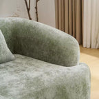 Divano Sezionale a L a Compressione Completa con Chaise Longue Curva, Divano Modulare in Ciniglia, Ad Alta Densità per Soggiorno in Appartamento