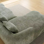 Divano Sezionale a L a Compressione Completa con Chaise Longue Curva, Divano Modulare in Ciniglia, Ad Alta Densità per Soggiorno in Appartamento