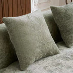Divano Sezionale a L a Compressione Completa con Chaise Longue Curva, Divano Modulare in Ciniglia, Ad Alta Densità per Soggiorno in Appartamento