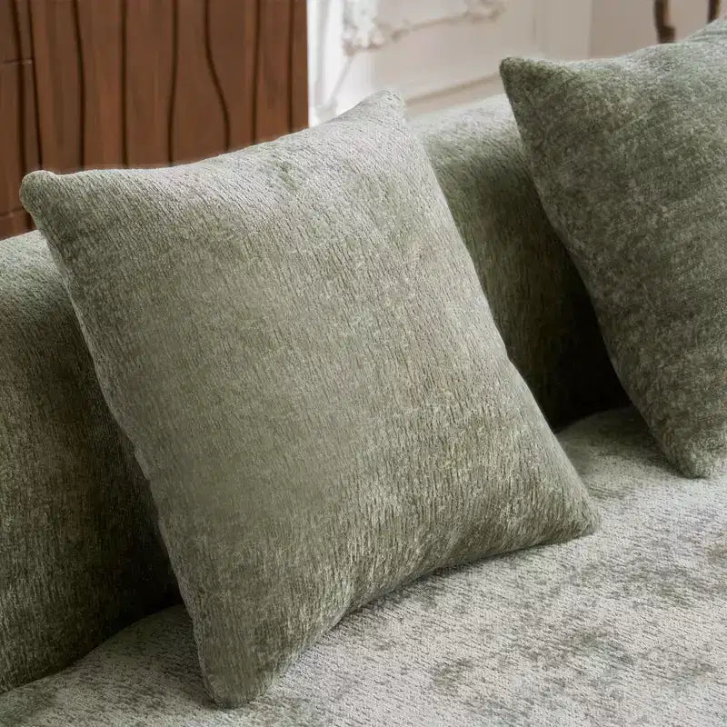 Divano Sezionale a L a Compressione Completa con Chaise Longue Curva, Divano Modulare in Ciniglia, Ad Alta Densità per Soggiorno in Appartamento