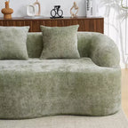 Divano Sezionale a L a Compressione Completa con Chaise Longue Curva, Divano Modulare in Ciniglia, Ad Alta Densità per Soggiorno in Appartamento