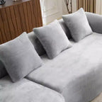 Divano Sezionale a L a Compressione Completa con Chaise Longue Curva, Divano Modulare in Ciniglia, Ad Alta Densità per Soggiorno in Appartamento