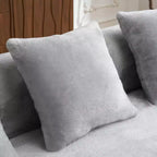 Divano Sezionale a L a Compressione Completa con Chaise Longue Curva, Divano Modulare in Ciniglia, Ad Alta Densità per Soggiorno in Appartamento