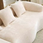 Divano Sezionale a L a Compressione Completa con Chaise Longue Curva, Divano Modulare in Ciniglia, Ad Alta Densità per Soggiorno in Appartamento