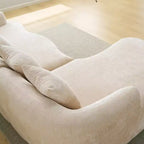 Divano Sezionale a L a Compressione Completa con Chaise Longue Curva, Divano Modulare in Ciniglia, Ad Alta Densità per Soggiorno in Appartamento
