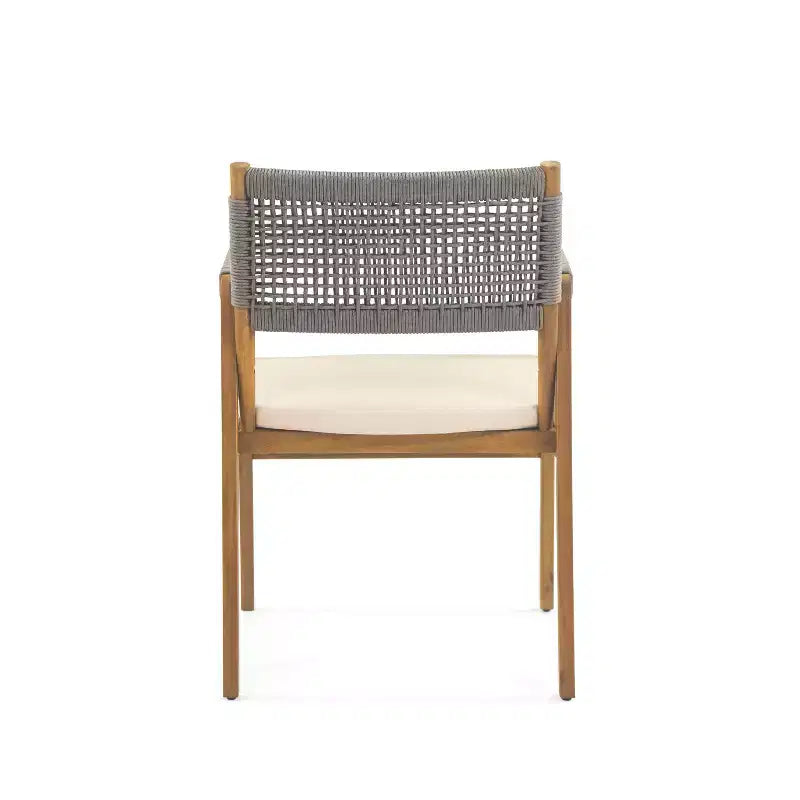Christopher Knight Home Amara Set da pranzo rustico per esterni da 6 pezzi in legno di acacia con tavolo a doghe in rattan e cuscini