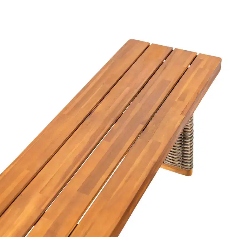 Christopher Knight Home Amara Set da pranzo rustico per esterni da 6 pezzi in legno di acacia con tavolo a doghe in rattan e cuscini