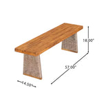 Set da pranzo da esterno Liliana Rustic 6 pezzi in legno di acacia con tavolo in rattan e cuscini di Christopher Knight Home