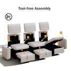 Dyonery 101 Divano Letto Angolare con Letto Estraibile, Schienale Reclinabile/Chaise Longue Contenitore Reversibile/Porte USB/Portabicchieri, Velluto a Coste Morbido