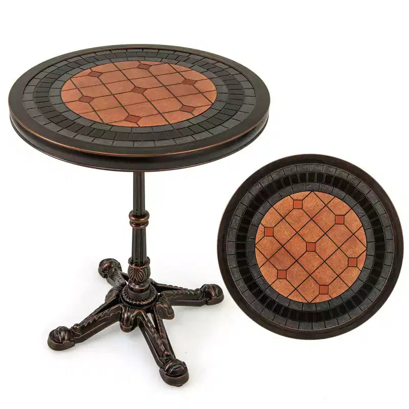 Costway Tavolo da pranzo da esterno 32" con foro per ombrellone da 1,6" e coperchio, piano del tavolo DPC per giardino